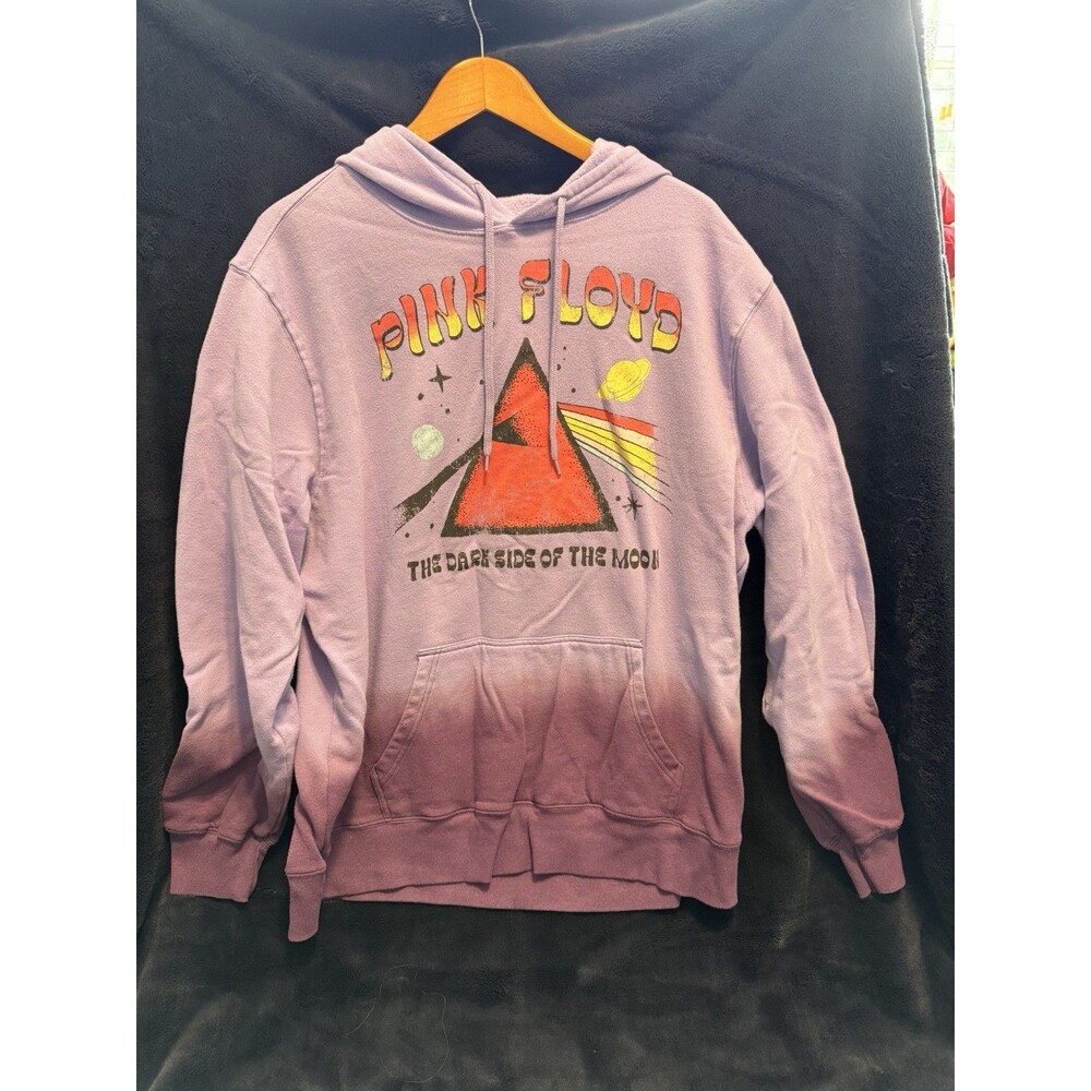 Pink Floyd Dark Side Graphic Hoodie Mens Size XL Purple Tie Dye Pullover